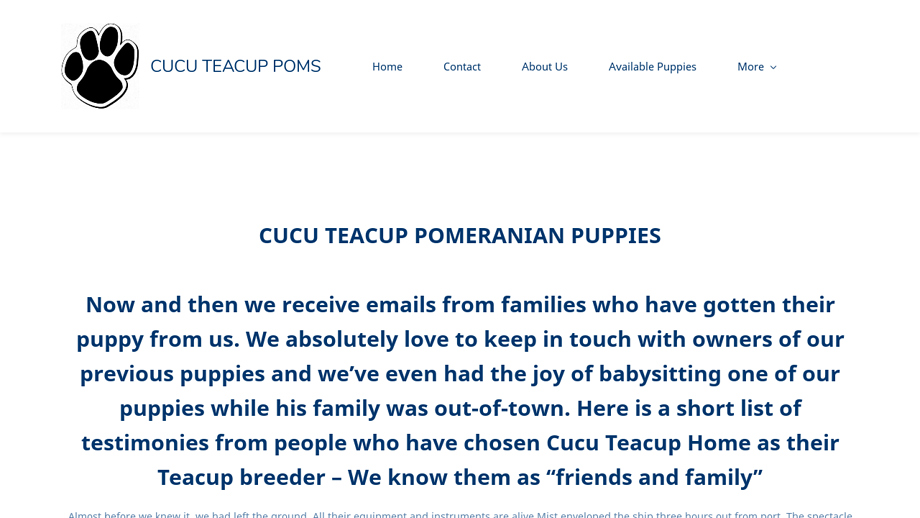 Cucuteacuppoms.com - Pomeranian Puppy Scam Review