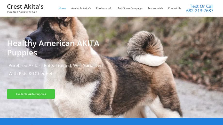 Crestakitas.com - Akita Puppy Scam Review