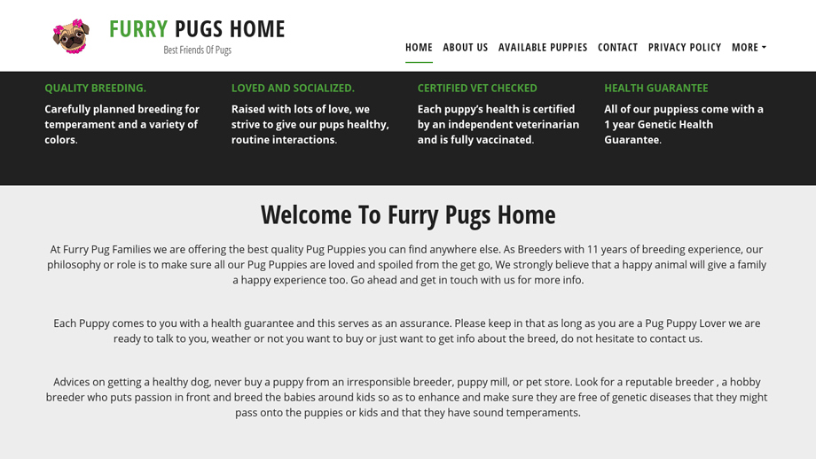 Furrypugshome.com - Pug Puppy Scam Review