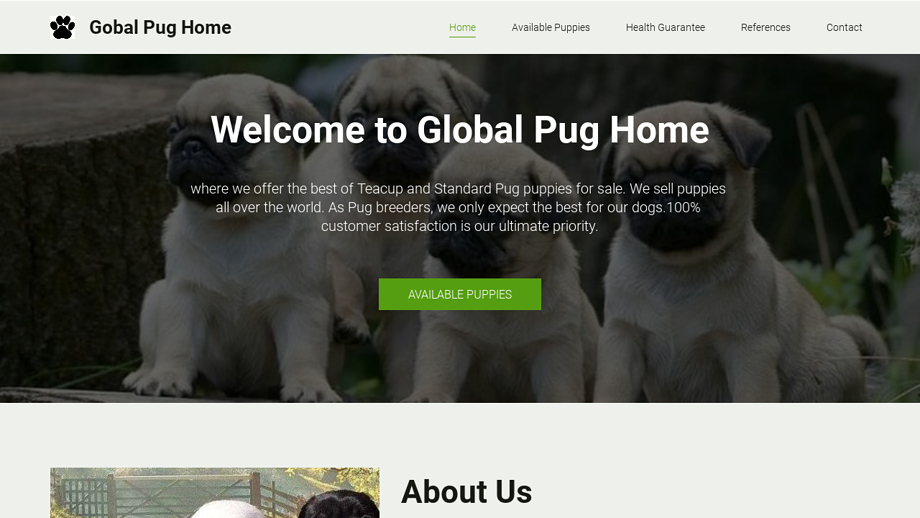 Globalpughome.com - Pug Puppy Scam Review