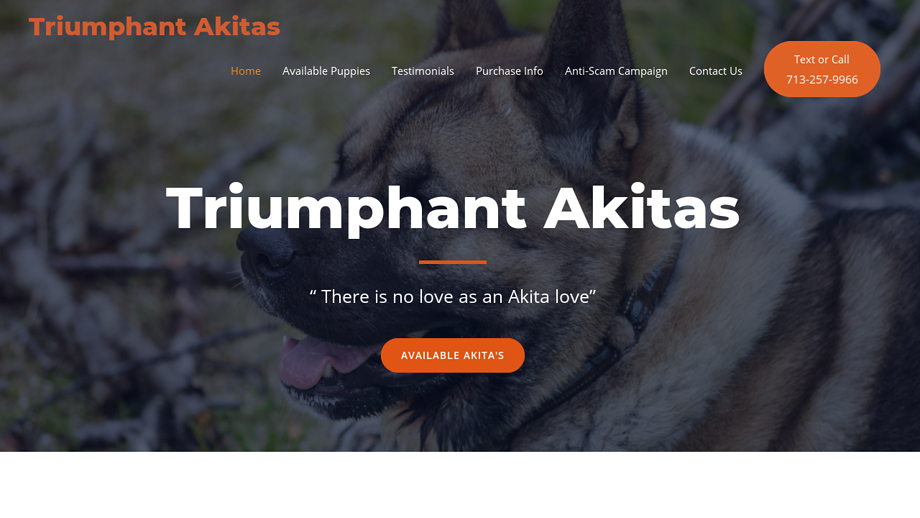 Triumphantakitas.com - Akita Puppy Scam Review