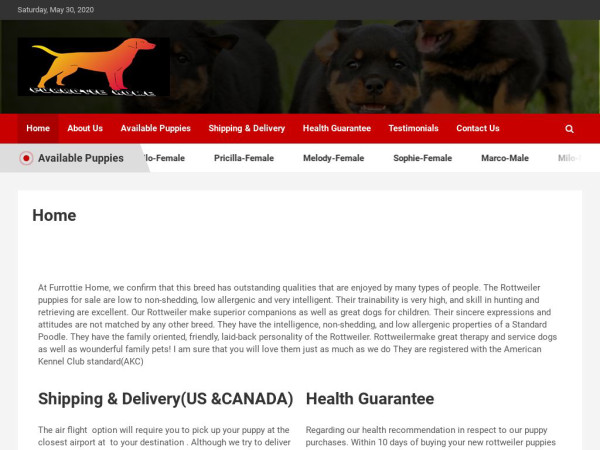 Furrottiehome.com - Rottweiler Puppy Scam Review