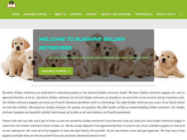 Sunshineretirvers.com - Golden Retriever Puppy Scam Review