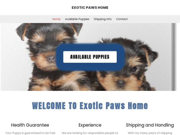 Exoticpawsforhome.com - Yorkshire Terrier Puppy Scam Review