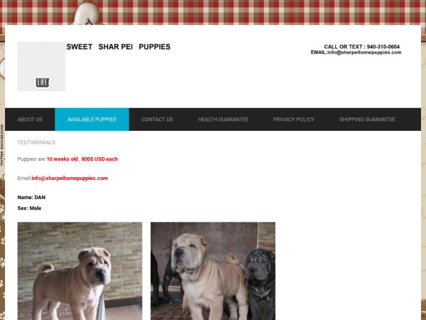 Sharpeihomepuppies.com - Sharpei Puppy Scam Review