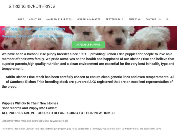 Stirlinbichon.com - Bichon Frise Puppy Scam Review