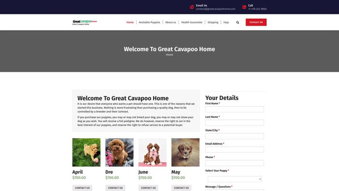 Greatcavapoohome.com - Cavapoo Puppy Scam Review