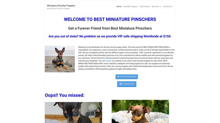 Bestminiaturepinscherpuppies.com - Doberman Pinscher Puppy Scam Review