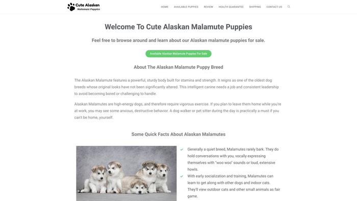 Cutealaskanmalamutepuppies.com - Malamute Puppy Scam Review