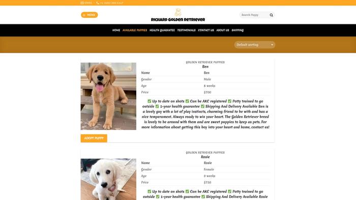 Richardgoldenretrieverhome.com - Golden Retriever Puppy Scam Review