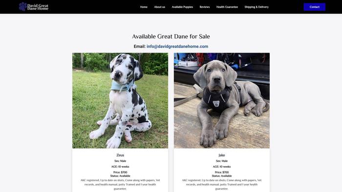 Davidgreatdanehome.com - Great Dane Puppy Scam Review