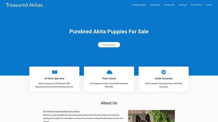 Treasuredakitas.com - Akita Puppy Scam Review