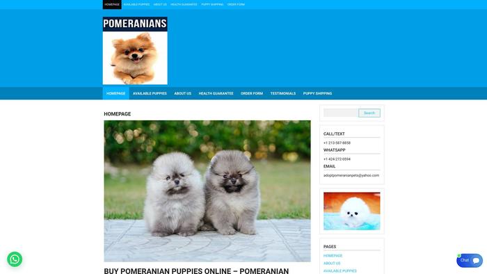 Adoptpomeranianpets.com - Pomeranian Puppy Scam Review