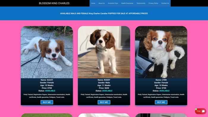 Blossomkingcharles.com - Cavalier King Charles Spaniel Puppy Scam Review