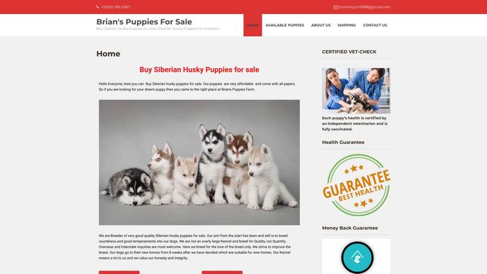 Brianspuppiesfarm.com - Husky Puppy Scam Review