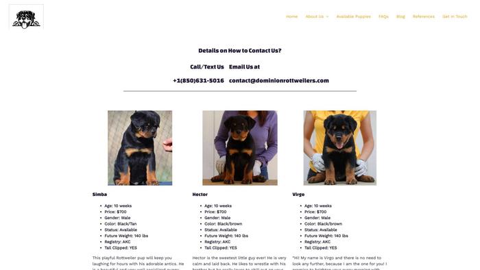 Dominionrottweilers.com - Rottweiler Puppy Scam Review