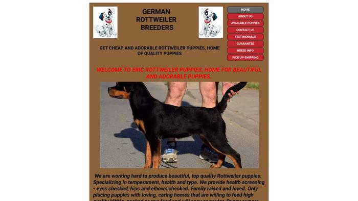 Ericfamilyrottweiler.com - Rottweiler Puppy Scam Review