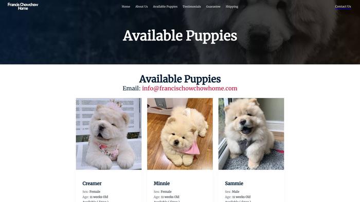 Francischowchowhome.com - Chowchow Puppy Scam Review