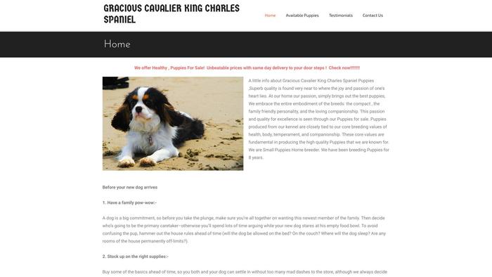 Graciouscavalierpuppies.com - Cavalier King Charles Spaniel Puppy Scam Review