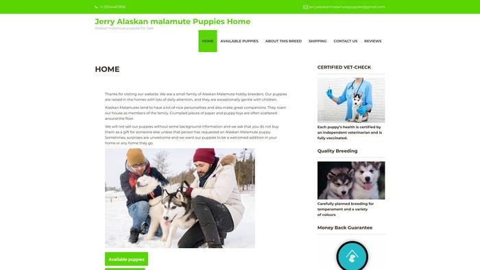 Jerryspuppiessite.com - Malamute Puppy Scam Review