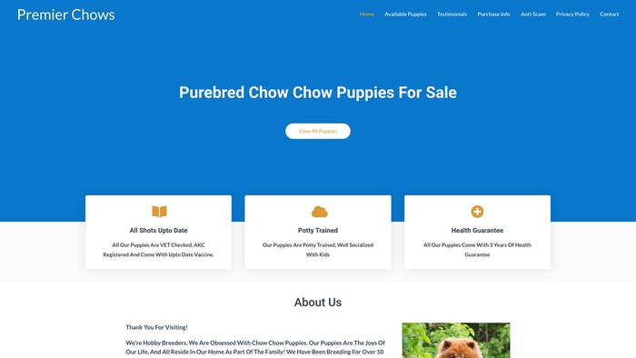 Premierchows.com - Chowchow Puppy Scam Review