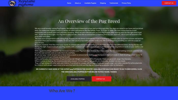 Reputablepughome.com - Pug Puppy Scam Review