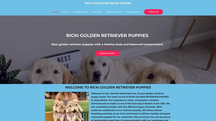 Rickigoldenretrieverpuppies.com - Golden Retriever Puppy Scam Review