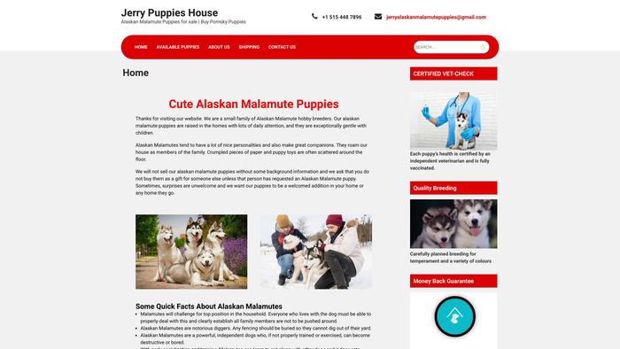 Jerrypuppieshouse.com - Malamute Puppy Scam Review