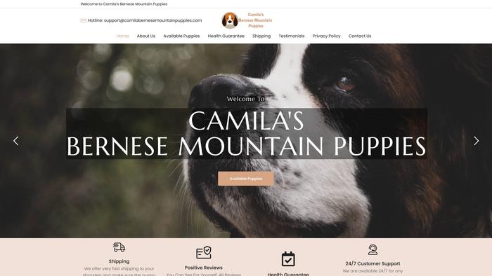 Camilabernesemountainpuppies.com - Bernese Mountain Dog Puppy Scam Review