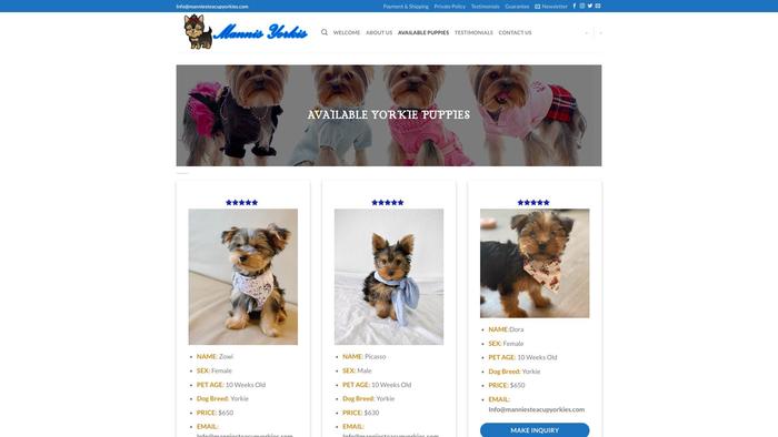 Manniesteacupyorkies.com - Yorkshire Terrier Puppy Scam Review