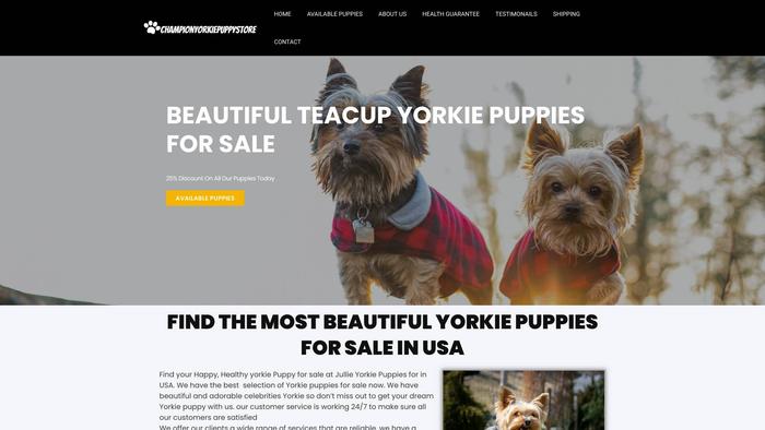 Championyorkiepuppystore.com - Yorkshire Terrier Puppy Scam Review