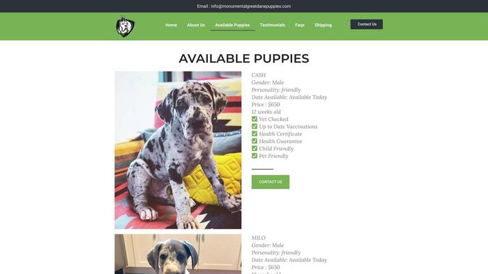 Monumentalgreatdanepuppies.com - Great Dane Puppy Scam Review