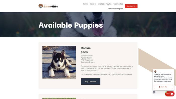 Snowhitehuskies.com - Husky Puppy Scam Review