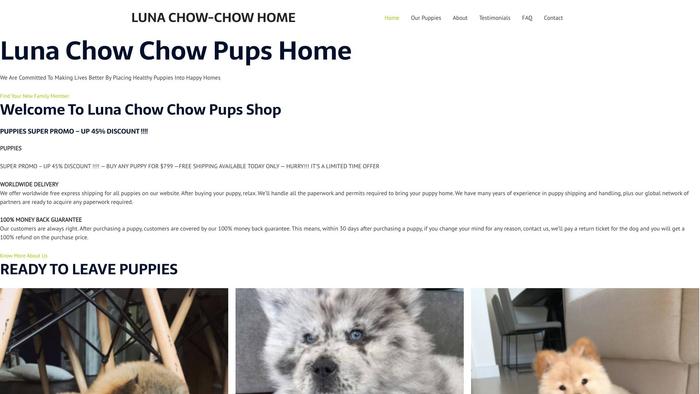 Lunachowchowhome.com - Chowchow Puppy Scam Review