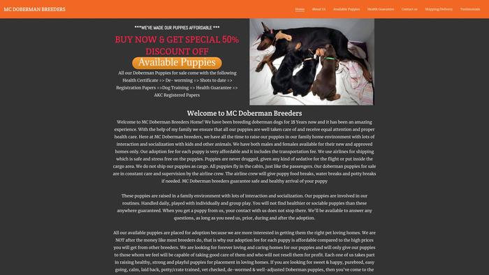 Mcdobermannbreeders.com - Doberman Pinscher Puppy Scam Review