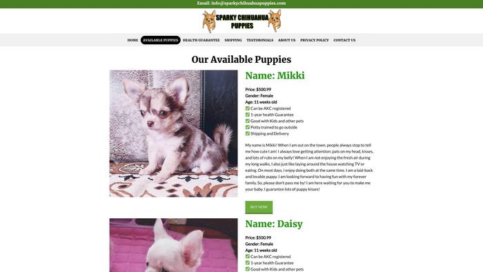 Sparkychihuahuapuppies.com - Chihuahua Puppy Scam Review