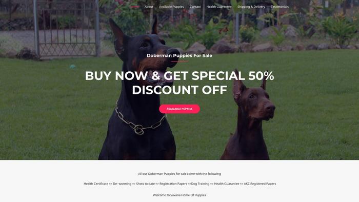 Homeofsavanapuppies.com - Doberman Pinscher Puppy Scam Review