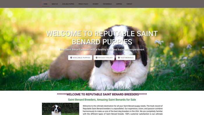 Reputablesaintbenardbreeders.com - Saint Bernard Puppy Scam Review