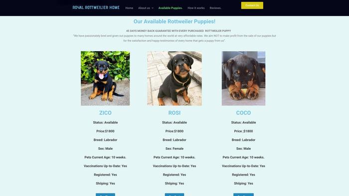 Royalrottweilierkennel.com - Rottweiler Puppy Scam Review