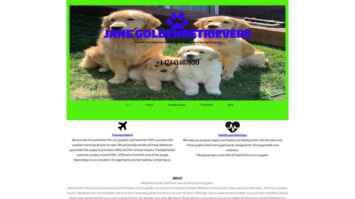 Janegoldenretrievers.com - Golden Retriever Puppy Scam Review