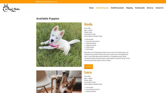 Royalhuskieshome.com - Husky Puppy Scam Review