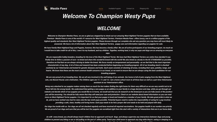 Championwestiepups.com - Terrier Puppy Scam Review