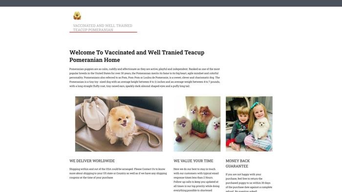 Vaccinatedpomeranianpups.com - Pomeranian Puppy Scam Review