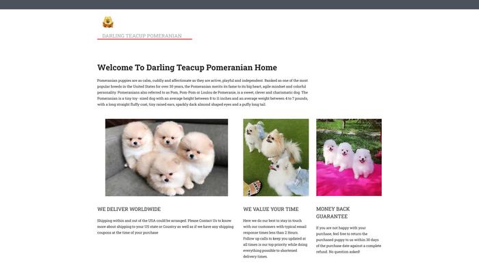 Darlingteacuppomeranianhome.com - Pomeranian Puppy Scam Review