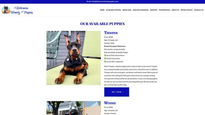 Dobermanfamilypuppies.com - Doberman Pinscher Puppy Scam Review