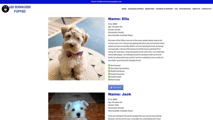 Leoschnauzerpuppies.com - Schnauzer Puppy Scam Review