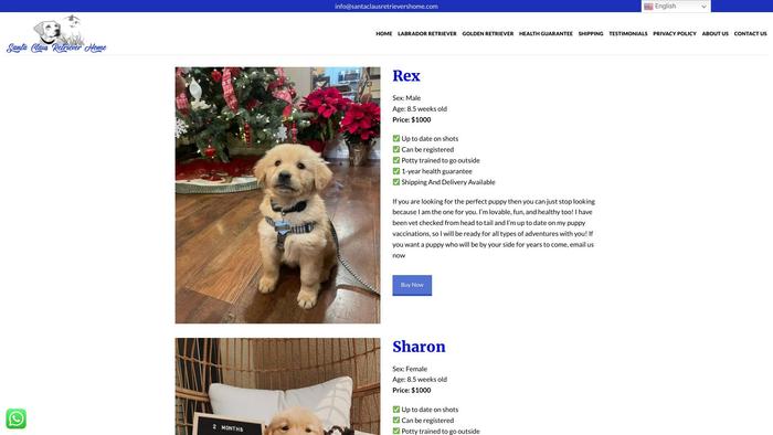 Santaclausretrievershome.com - Golden Retriever Puppy Scam Review