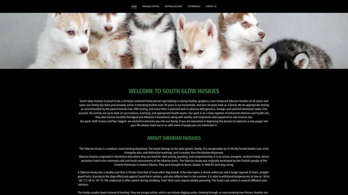 Southglowhuskies.com - Husky Puppy Scam Review