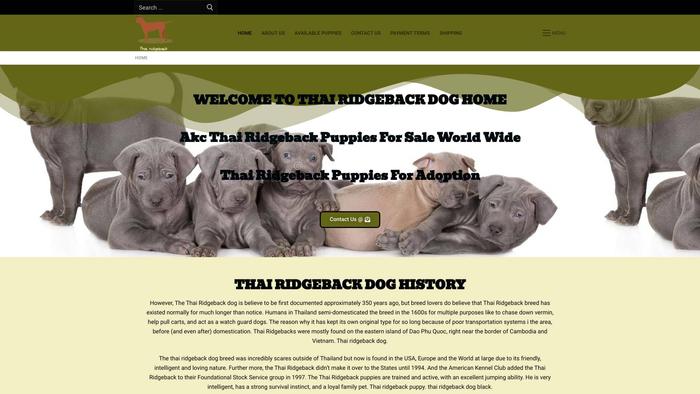 Thairidgebackpuppies.com - Rhodesian Ridgeback Puppy Scam Review