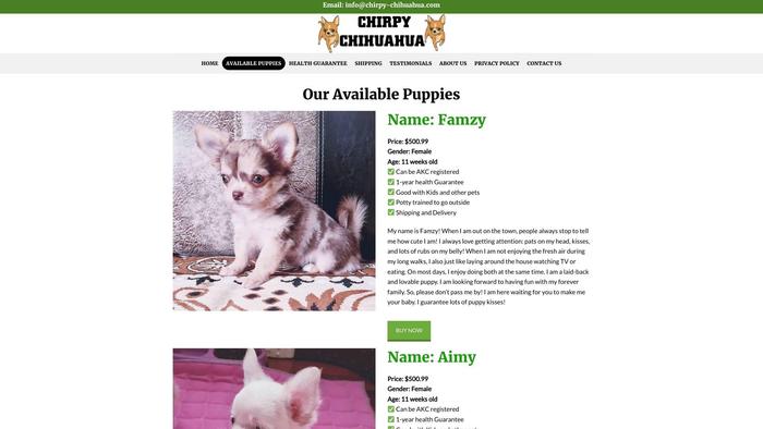 Chirpy-chihuahua.com - Chihuahua Puppy Scam Review